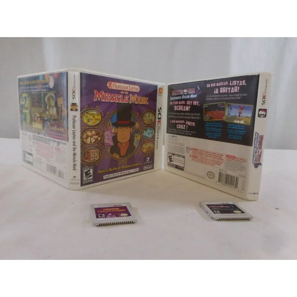 Professor Layton and the Miracle Mask (Nintendo 3DS, 2012) Complete + Monster Hi